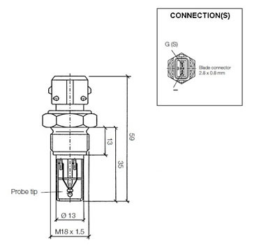 VDO Air Temperature sender 150°C